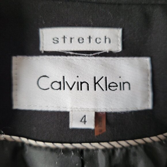 Calvin Klein One Button Knit Blazer, Women’s 4 Stretch, Black, Business Blazer - Picture 4 of 9